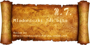 Mladoniczki Tábita névjegykártya